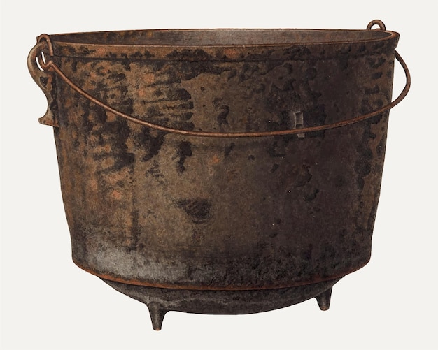 Free vector vintage cauldron illustration vector, remixed from the artwork by nicholas amantea