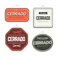 Free vector vintage cerrado signboard collection