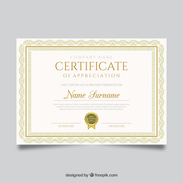 Vintage certificate template