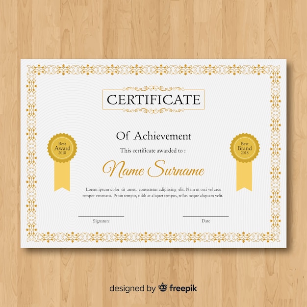 vintage certificate template
