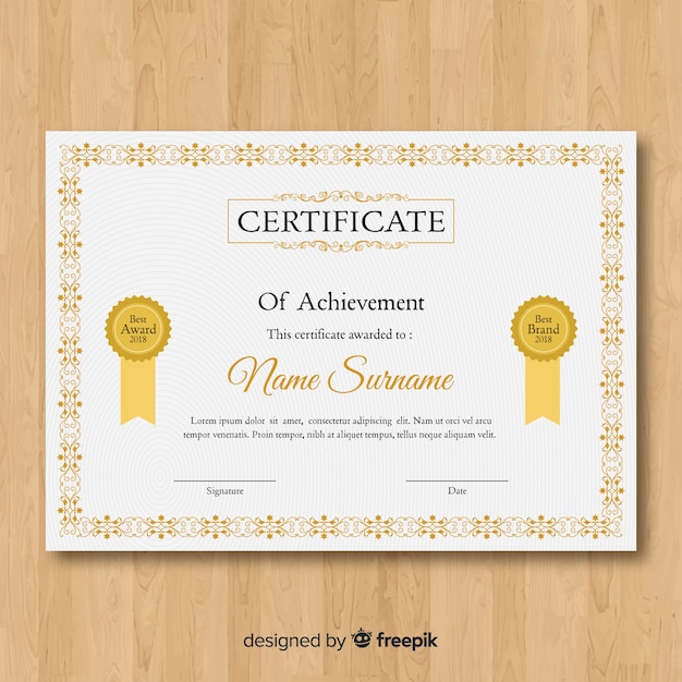 Vintage certificate template