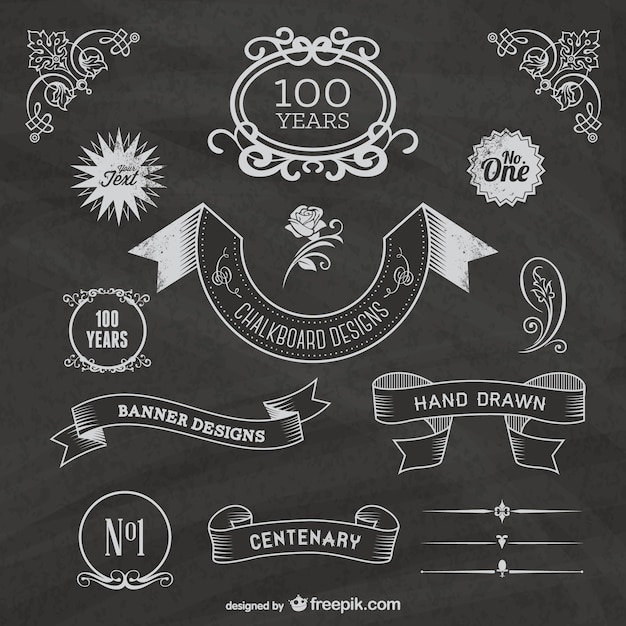 Vintage chalkboard ribbons