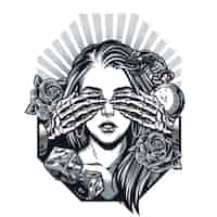 Free vector vintage chicano tattoo concept