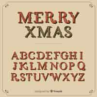 Free vector vintage christmas alphabet illustration