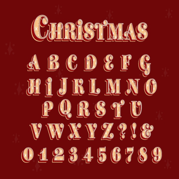 Free vector vintage christmas alphabet pack