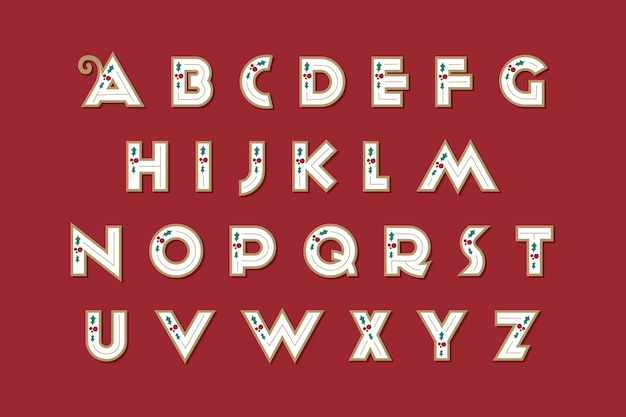 Vintage christmas alphabet pack