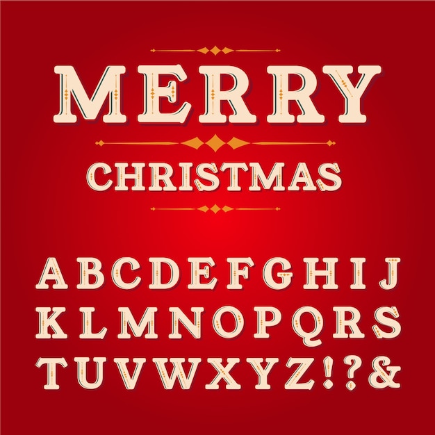 Free vector vintage christmas alphabet pack