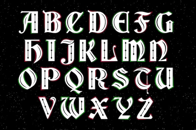 Free vector vintage christmas alphabet