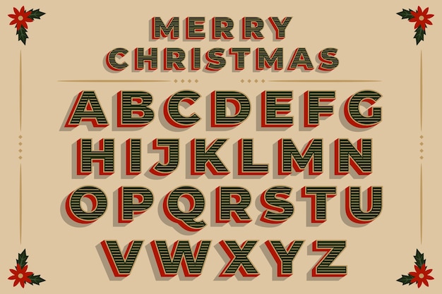 ヴィンテージクリスマスアルファベット
