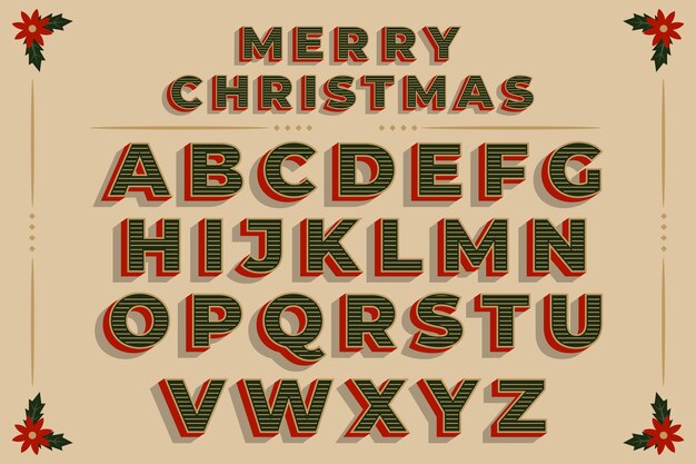 Vintage christmas alphabet