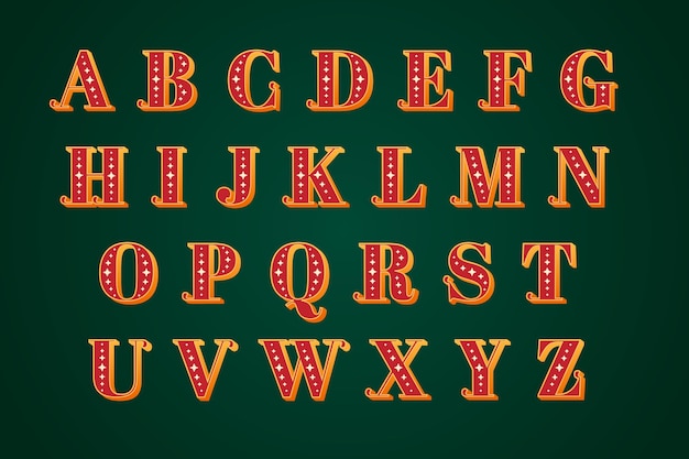 Vintage christmas alphabet