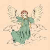 Free vector vintage christmas angel