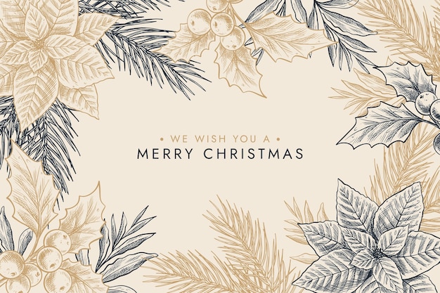 Free vector vintage christmas background