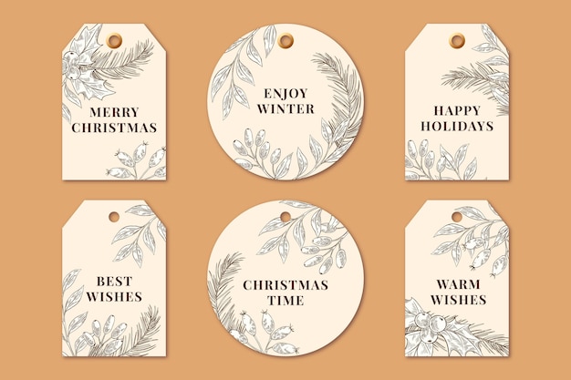 Free vector vintage christmas badge collection