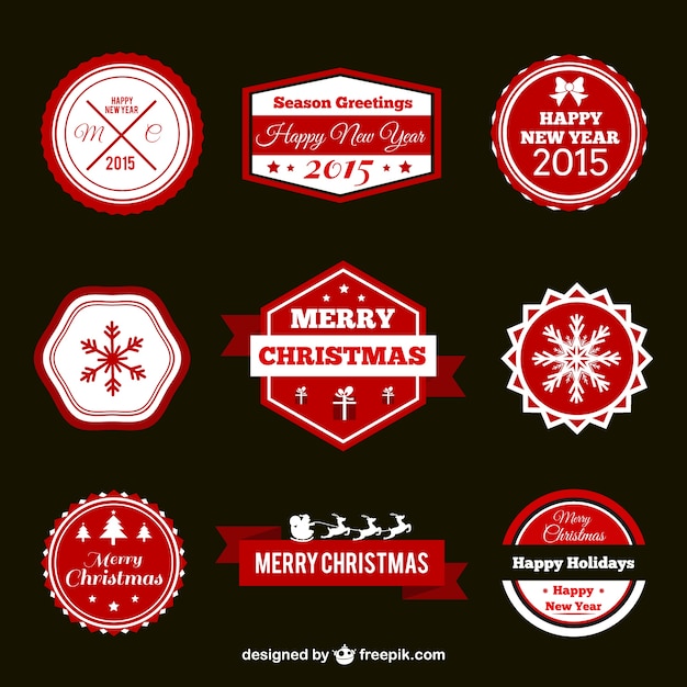 Vintage christmas badges pack