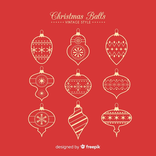 Free vector vintage christmas balls set