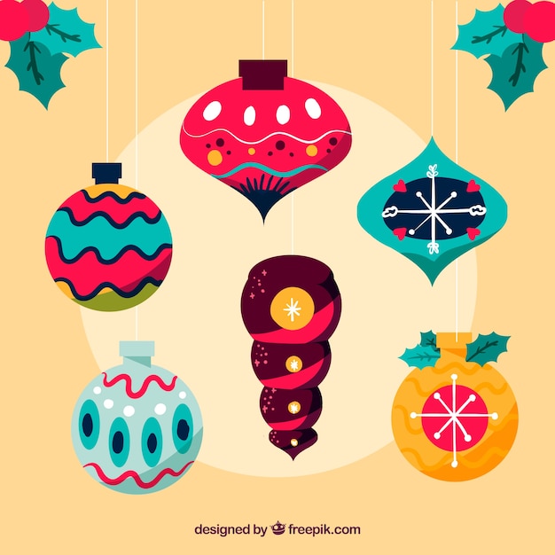 Free vector vintage christmas balls