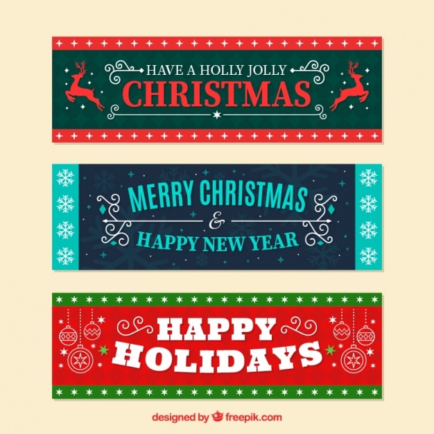 Vintage christmas banners