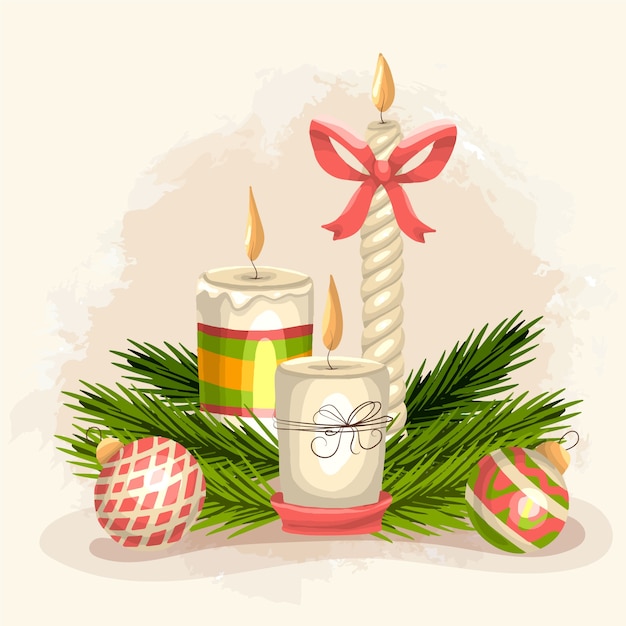 Vintage christmas candle background