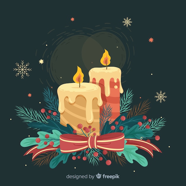 Free vector vintage christmas candles background