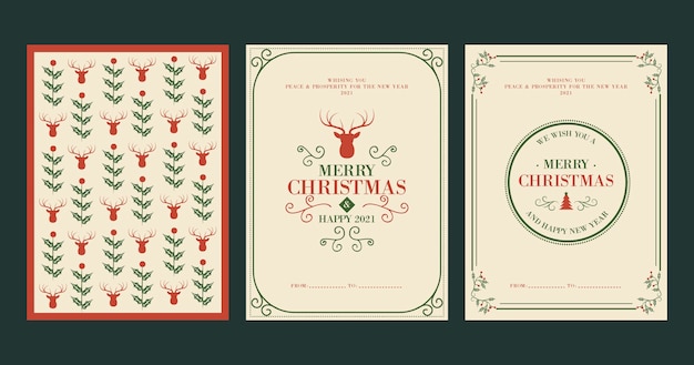 Винтажные рождественские открытки шаблон