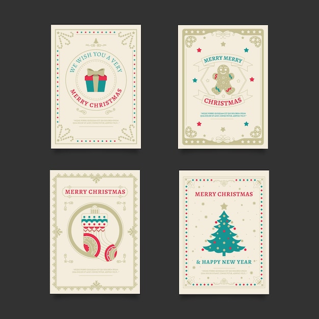 Free vector vintage christmas cards