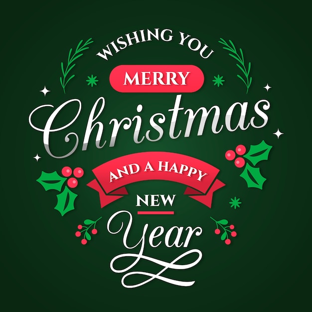 Free vector vintage christmas concept with lettering