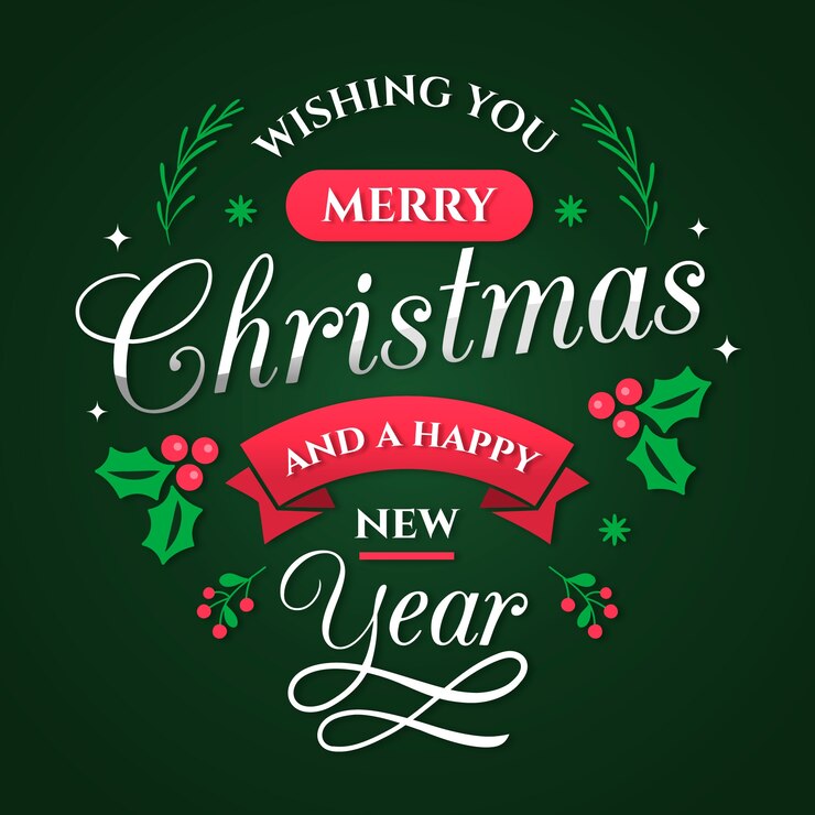 無料Vector レタリングとビンテージのクリスマスコンセプト