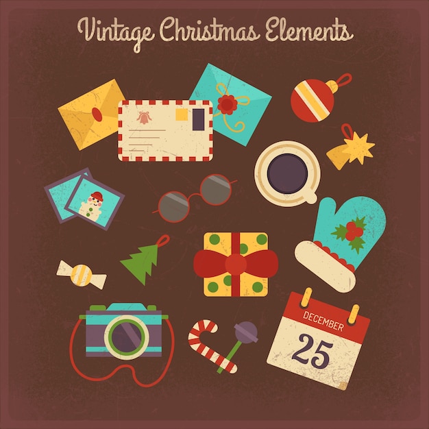 vintage christmas elements collection