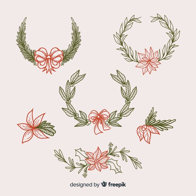 Vintage christmas flower & wreath collection