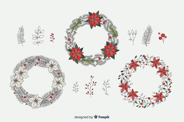 Vintage christmas flower & wreath collection