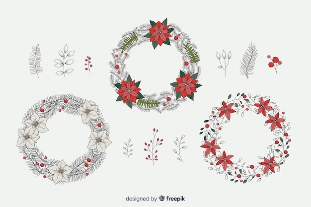 Vintage christmas flower & wreath collection