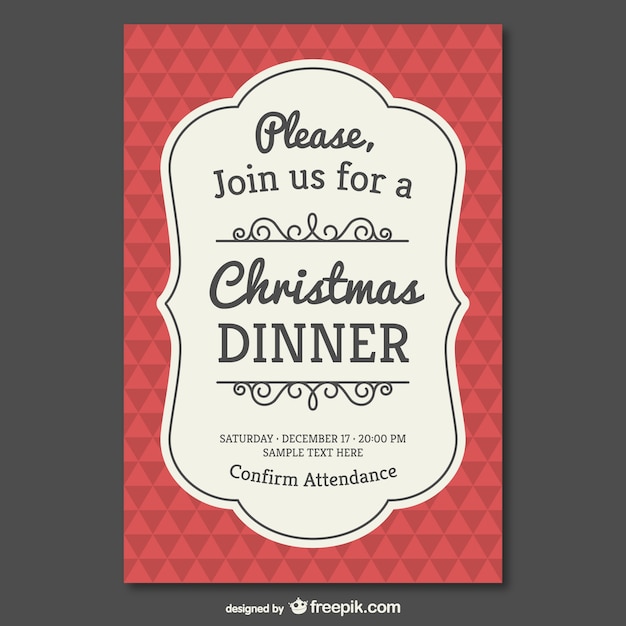 Vintage christmas invitation template