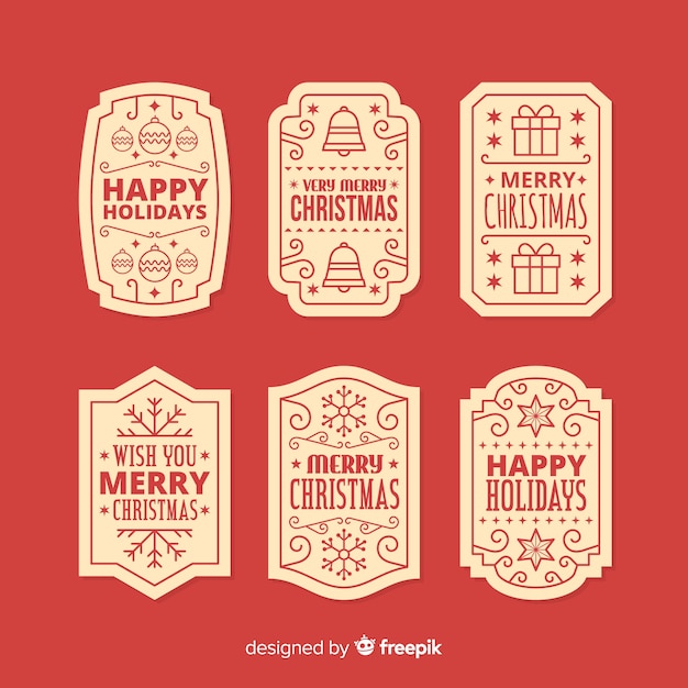 Free Vector | Vintage christmas label collection