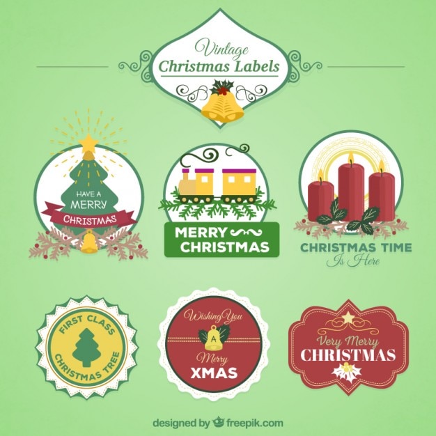 Vintage christmas labels collection