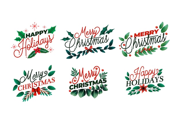 Free vector vintage christmas labels set