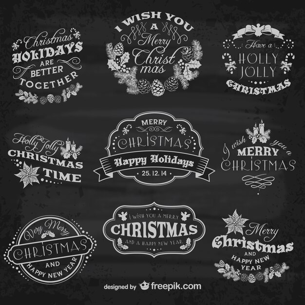 Vintage Christmas lettering pack