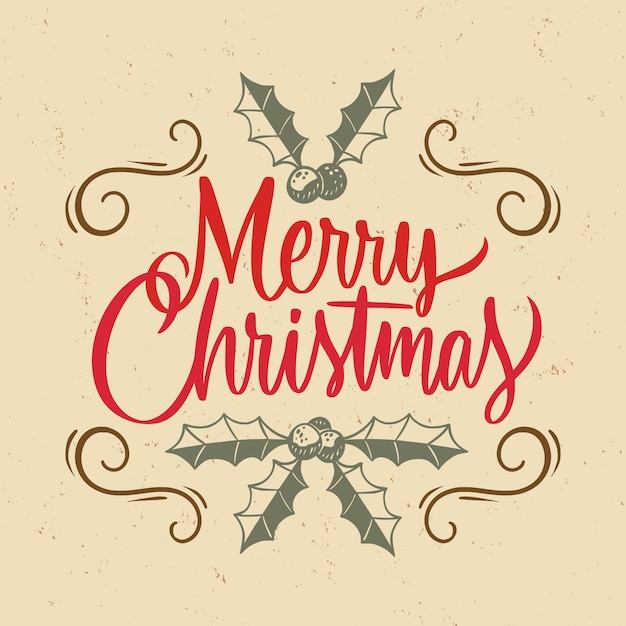 Vettore gratuito lettering natale vintage