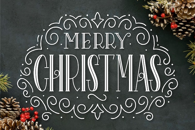 Vettore gratuito lettering natale vintage