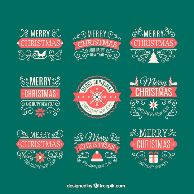 Free vector vintage christmas ornaments pack