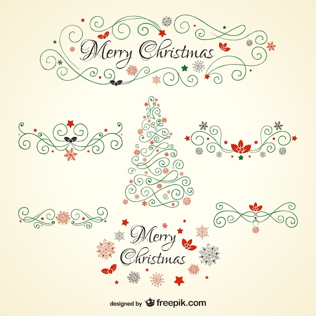 Free vector vintage christmas ornaments