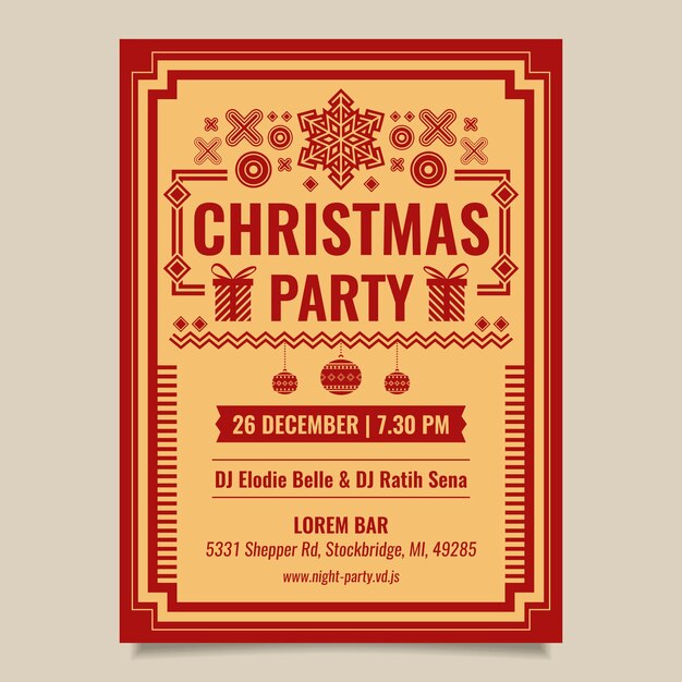 Vintage christmas party flyer