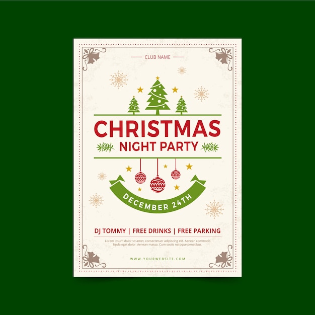 vintage christmas party poster template