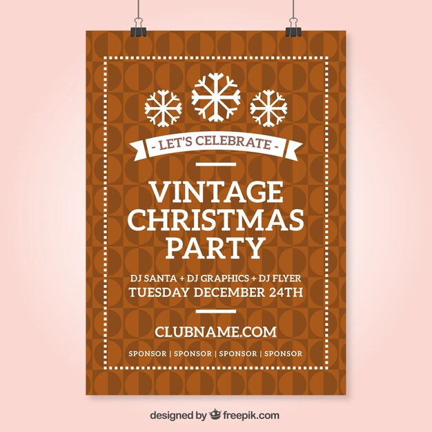 Vintage christmas party poster