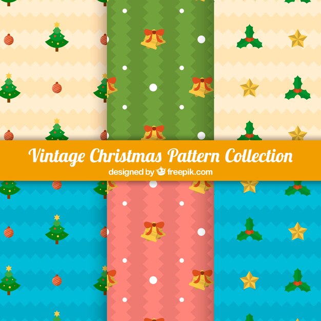 Free vector vintage christmas pattern collection