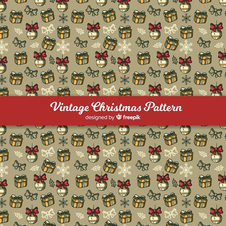 Free Vector vintage christmas pattern