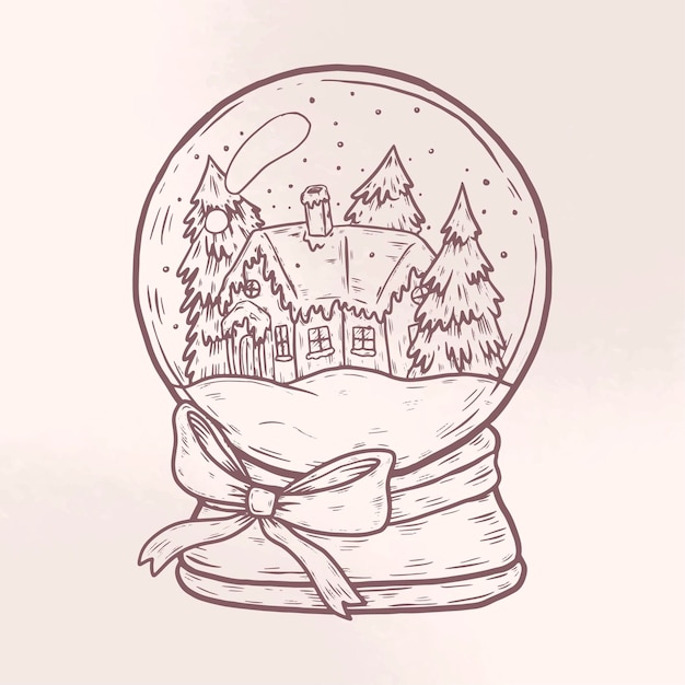 Free vector vintage christmas snowball globe