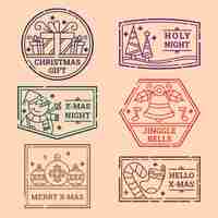 Free vector vintage christmas stamp collection