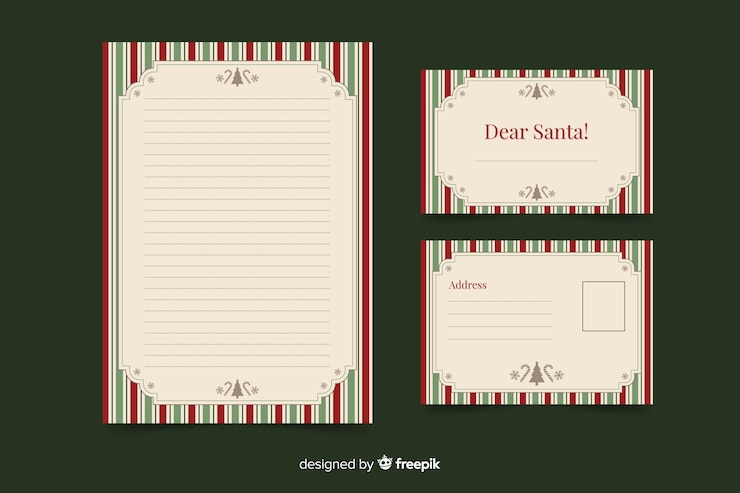 Free Vector vintage christmas stationery template