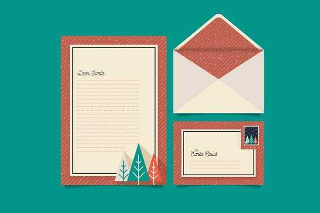 Vintage christmas stationery template
